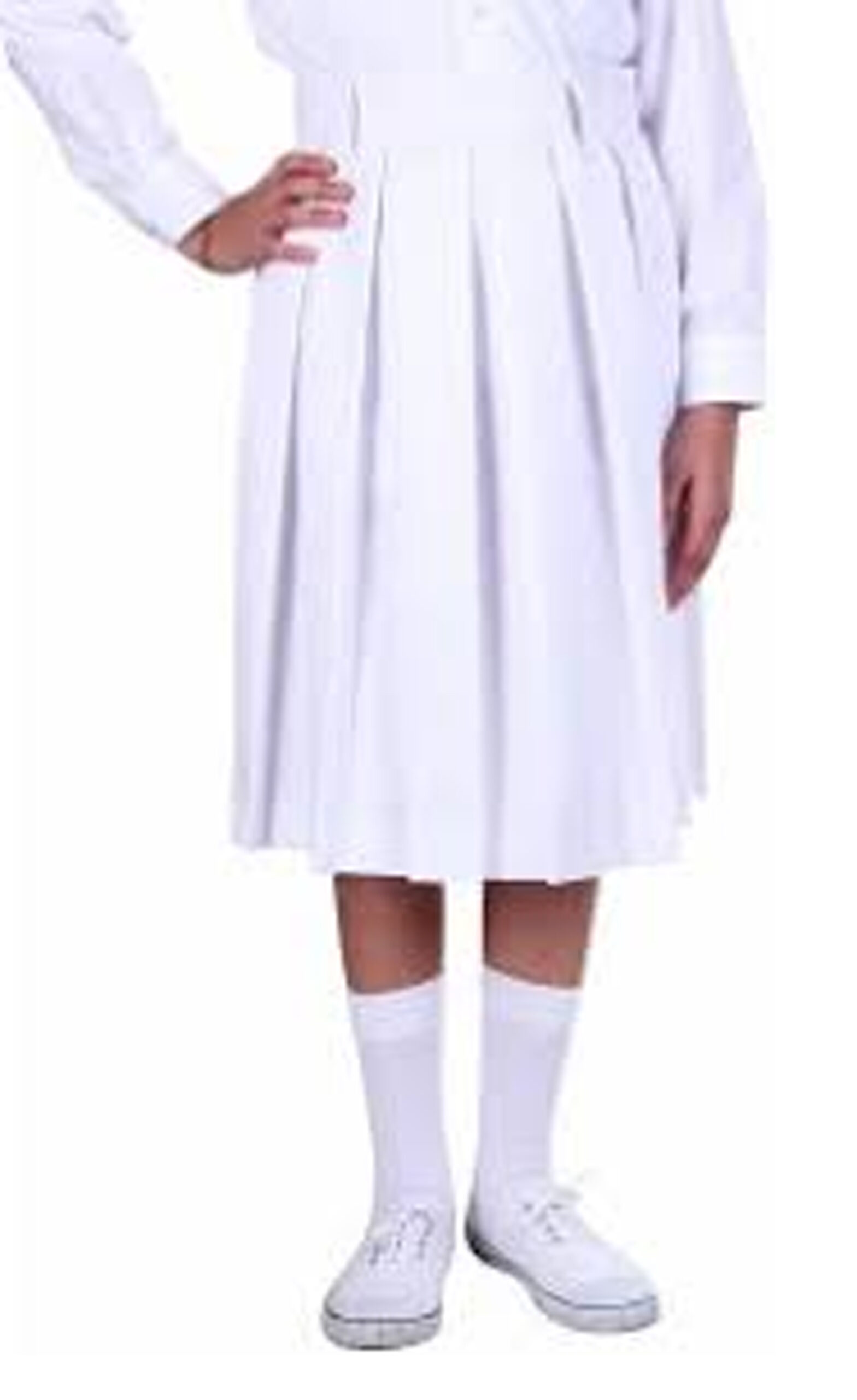 school uniform skirt white