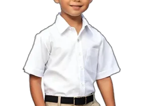 school half shirt white cotton shirt