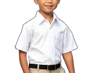 school half shirt white cotton shirt